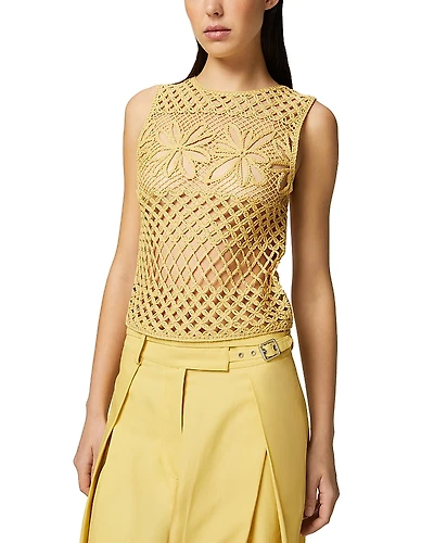 Pinko Gonzano Floral Crochet Top