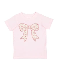 Sweet Wink Girls' Ditsy Floral Bow Patch Short Sleeve T-Shirt - Baby, Little Kid