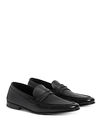 Zegna Natural Grain Leather Mocassin Loafers