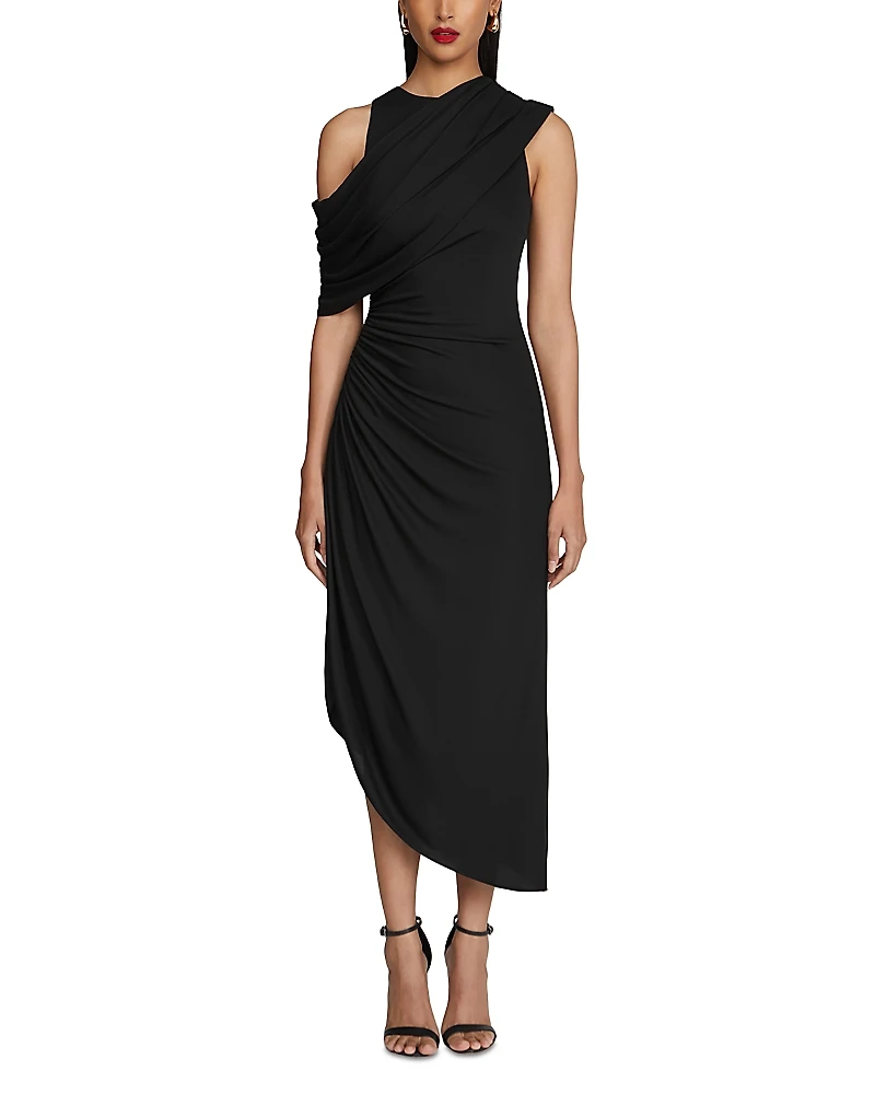 Halston Gabrielle Matte Jersey Midi Dress