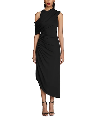 Halston Gabrielle Matte Jersey Midi Dress
