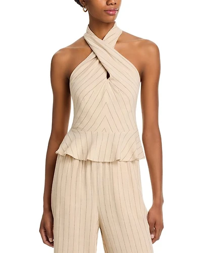 Kosta Peplum Halter Top