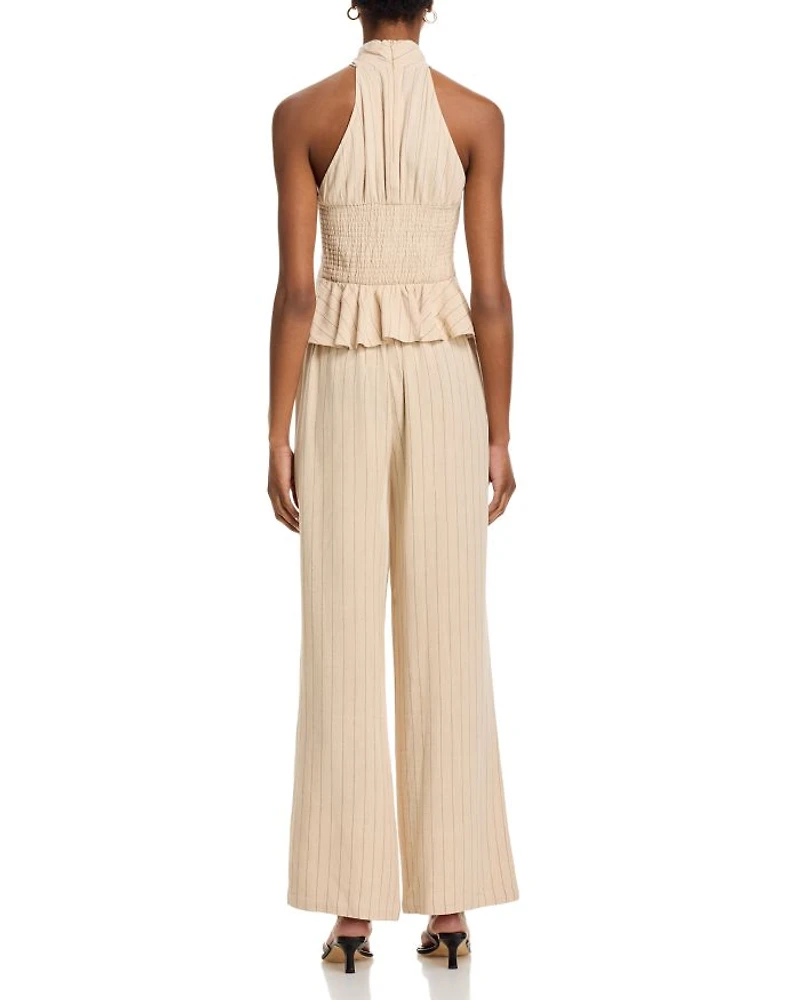Kosta Peplum Halter Top
