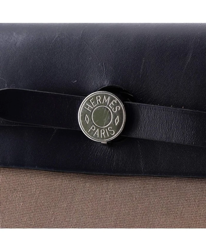 Pre-Owned HERMES Pre-Owned Hermes 31 Herbag Zip Leather and Toile