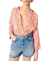 Denim Shorts with Braided Trim Blue