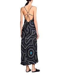 Patterned Silk Maxi Dress
