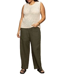 Open Stitch Shell Palm Sweater