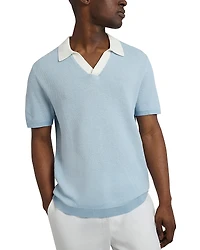 Onia Textured Open Collar Polo Shirt