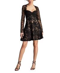 Sayda Embroidered Lace Mini Dress
