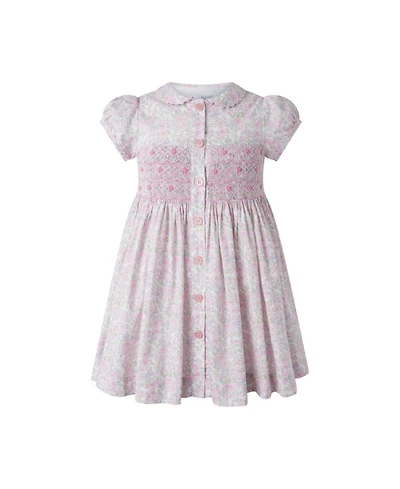 Girls' Ditsy Bloom Smocked Button-Front Dress - Little Kid, Big Kid