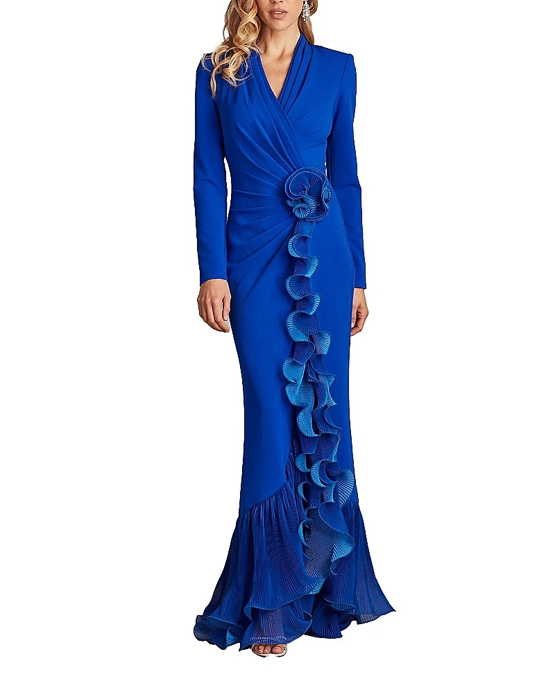 Tadashi Shoji Malone Cascading Ruffle Gown