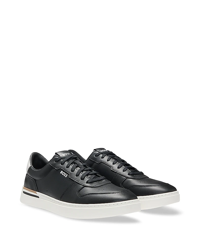 Boss Men's Leather Lace Up Sneakers