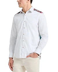 Back Print Long Sleeve Woven Shirt