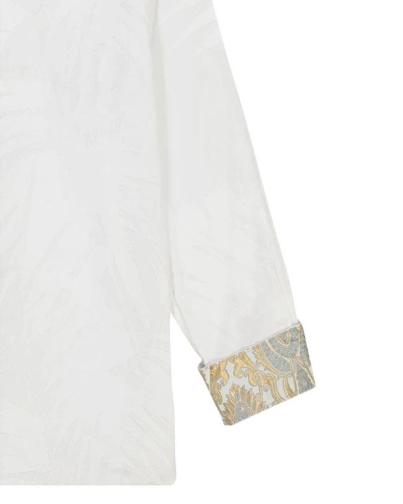 Back Print Long Sleeve Woven Shirt