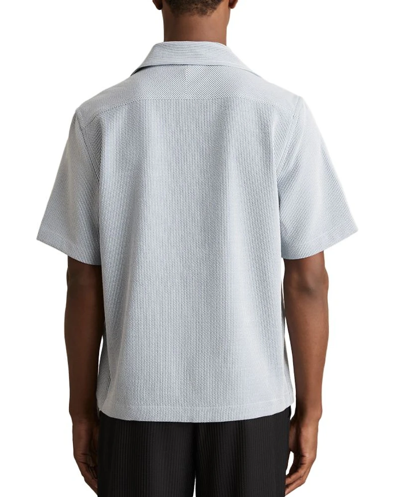 Sensei Short Sleeved Striped Seersucker Regular Fit Shirt