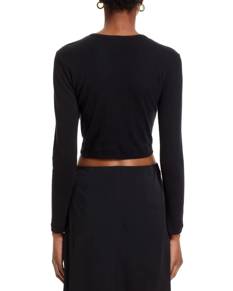 Pointelle Crop Cardigan