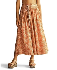 Aur OceA Buta Belted Drop Waist Midi Skirt