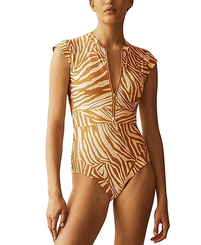 Aur OceA Notae Panelled Cap Sleeve One Piece