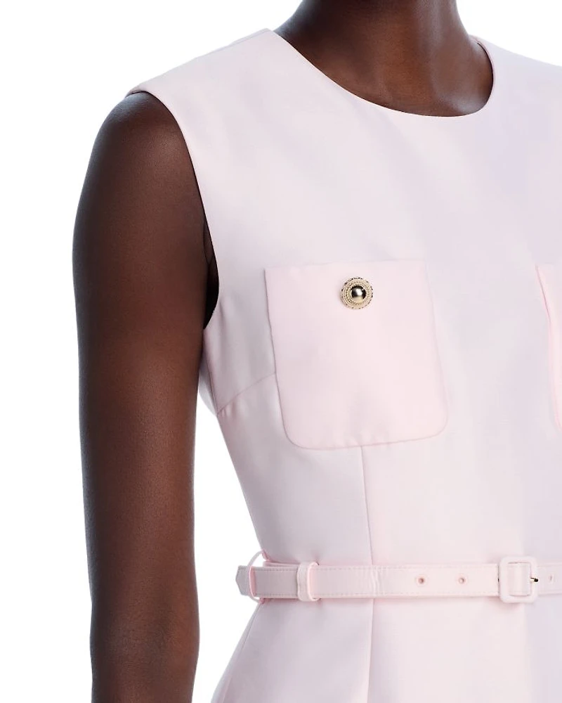 Pink Taffeta Midi Dress
