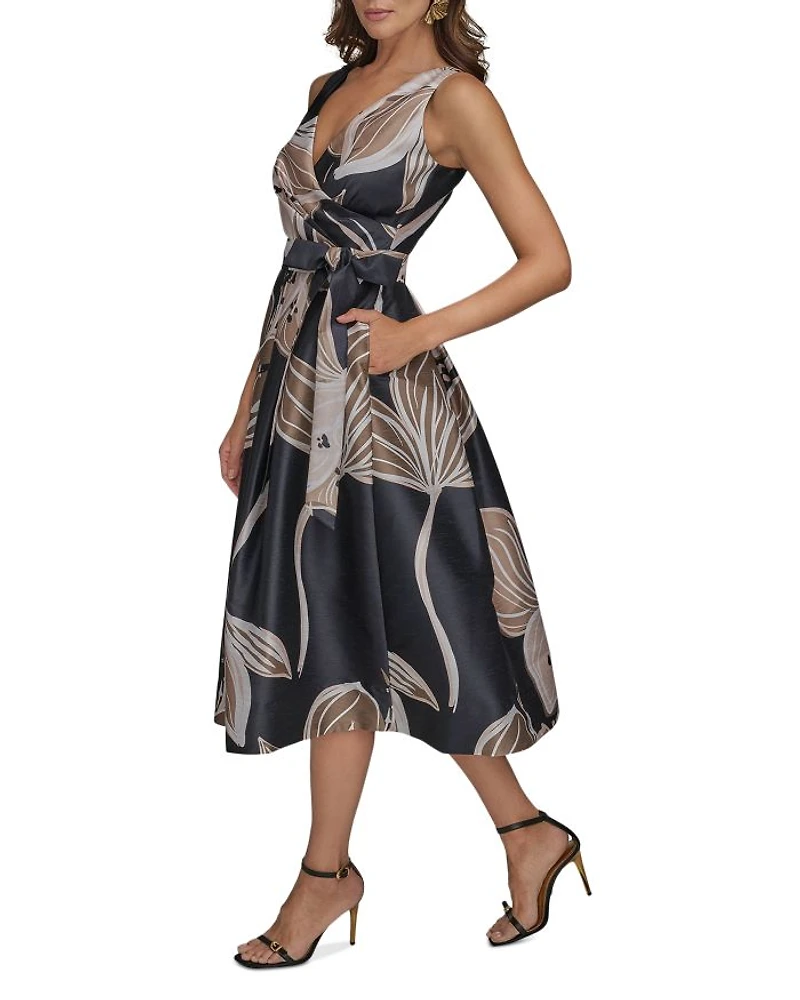 Floral Tie Waist Midi Dress
