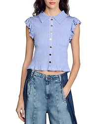 Satin Smocked Top