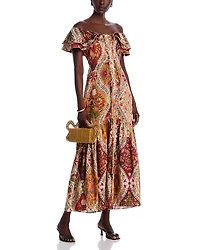 Romantic Nature Off-the-Shoulder Maxi Dress
