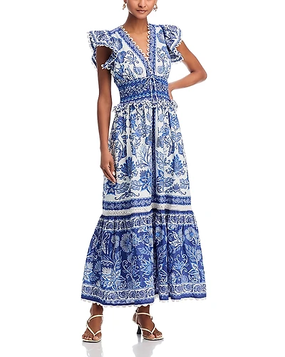 Farm Rio Shell Garden Maxi Dress