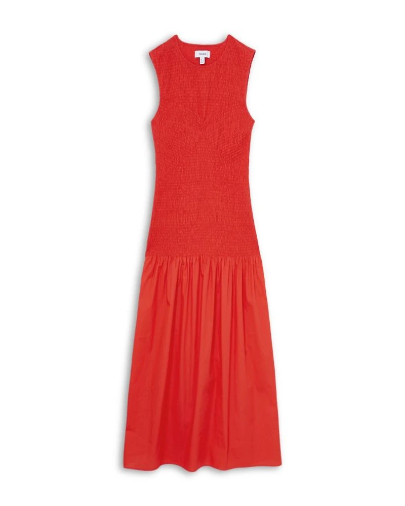 Annabel Shirred Midi Dress