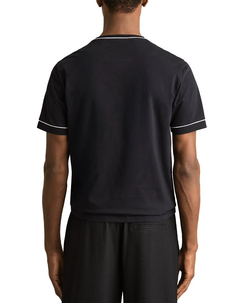 Ribbed Piped Crewneck Tee