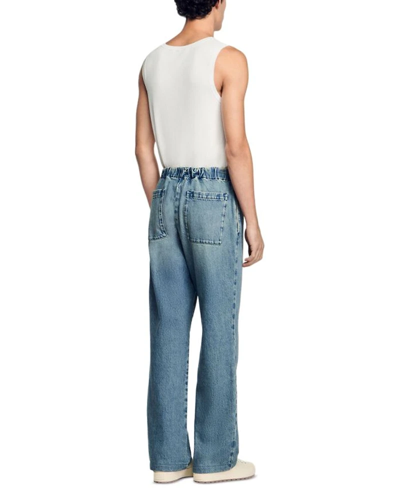 Faded Wide Leg Jeans Blue Vinta