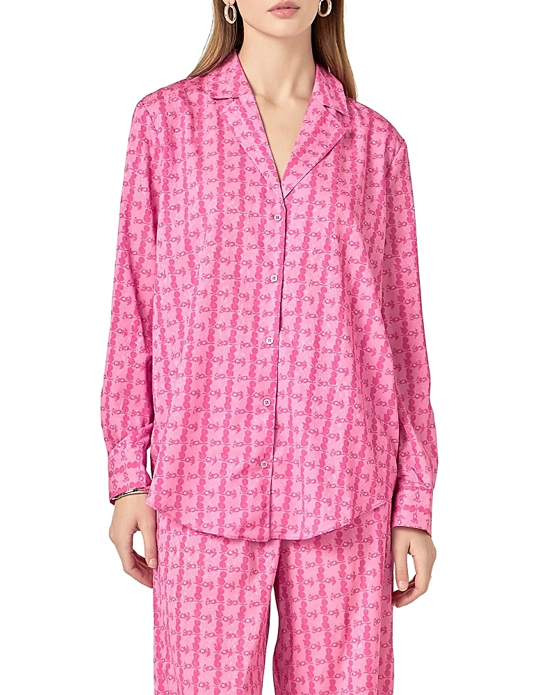 English Factory Women's Printed Satin Shirt