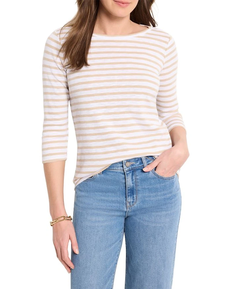 Stripe Boat Neck Tee