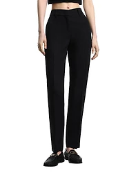 Emporio Armani Linen Straight Leg Flat Front Trousers