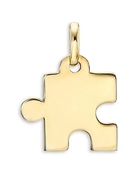 14K Yellow Gold Puzzle Piece Charm Pendant