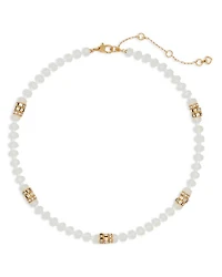 Imitation Pearl Beaded Collar Necklace, 16-19"