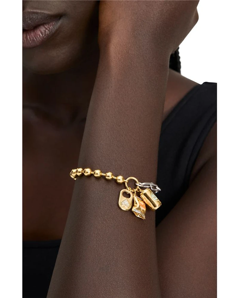 Snack Time Mixed Chain Charm Bracelet in Two Tone