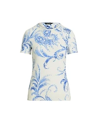 Paisley Stretch Cotton Crewneck Tee