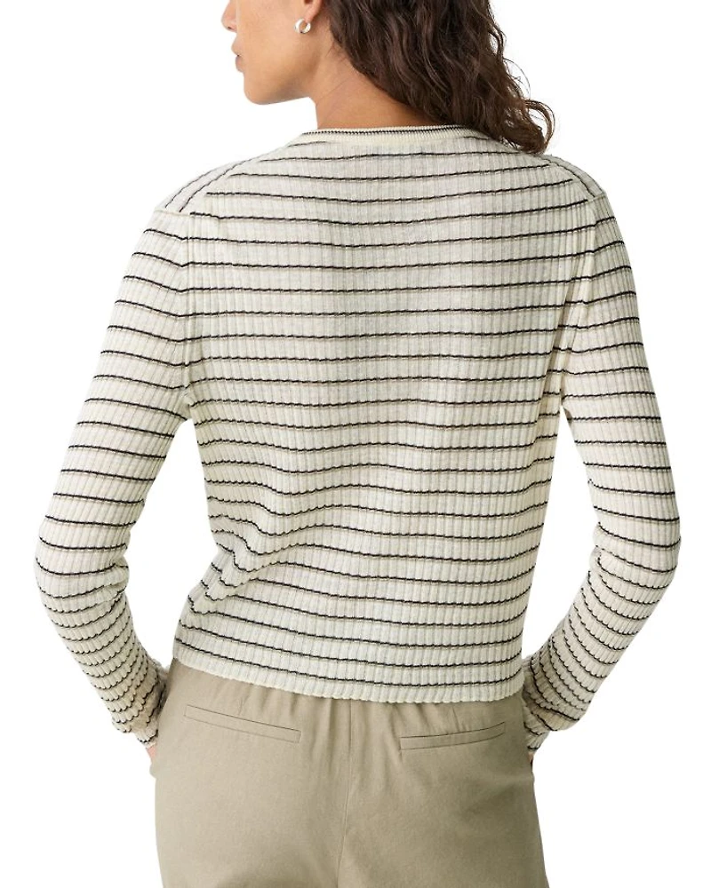 Cropped Cardigan Linen-Blend