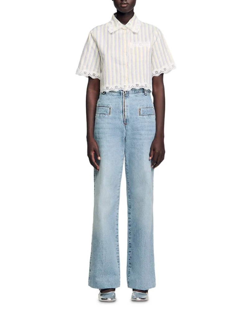 Striped Cropped Shirt