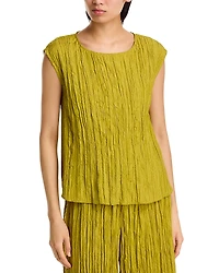 Eileen Fisher Crushed Silk Ballet Neck Top