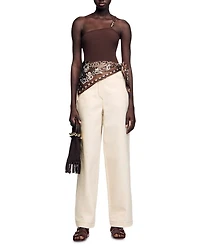 Angele Asymmetric Ribbed Leotard