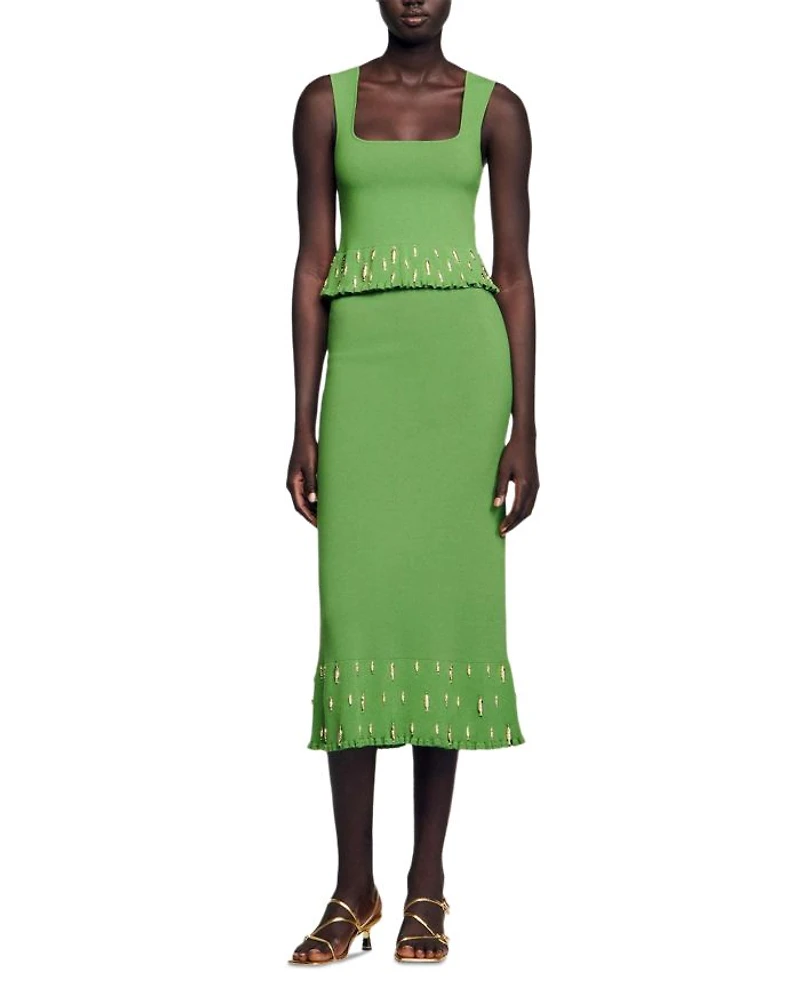 Charm Embellished Midi Skirt