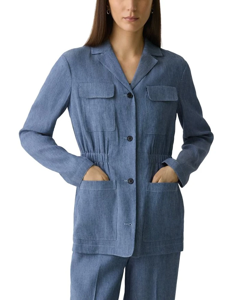 Cinched Jacket Fluid Linen