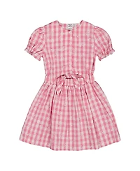 Deux par Girls' Puff Sleeve Dress with Waist Tie - Big Kid