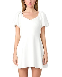 French Connection Whisper Puffed Sleeve Mini Dress