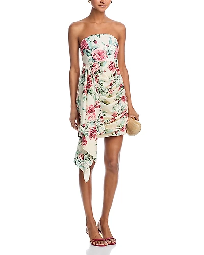 Aqua Rose Strapless Mini Dress - Exclusive