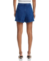 Denim Tab Waist Shorts