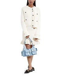 Textured Ruffle Cuff Cardigan