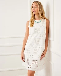 Sleeveless Embroidered Shift Dress