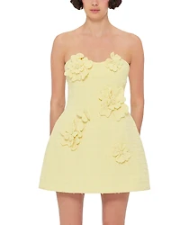 Leo Lin Rosario Tweed Petal Bustier Mini Dress